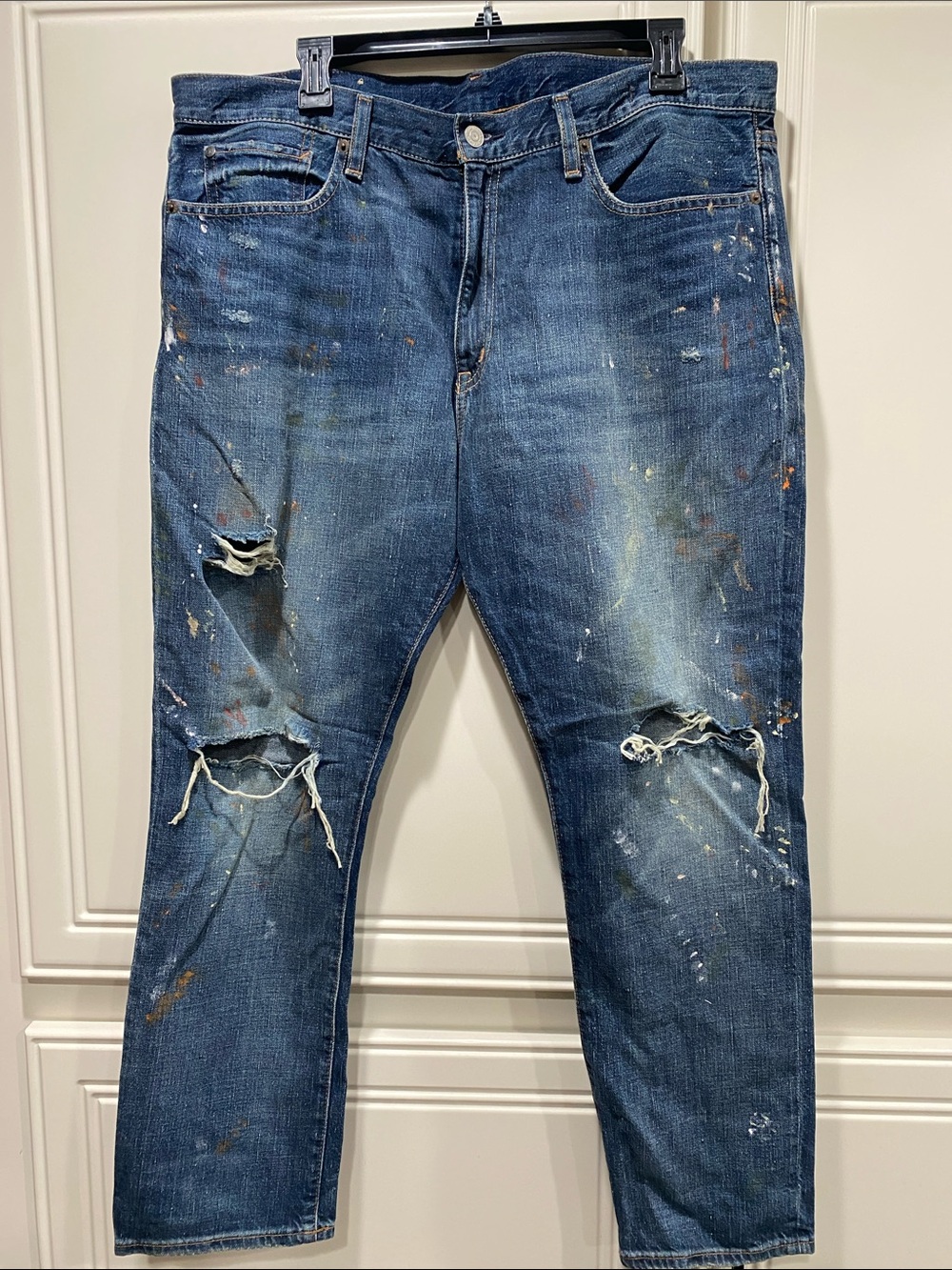 new ralph lauren boyfriend kenswick paint splatter jeans 32